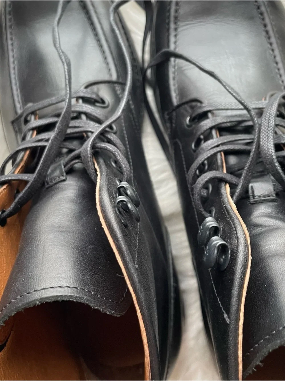 Frye Black Leather Lace-Up Men's Boots